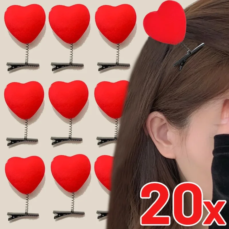 3D klipy v tvare srdca Ženy Dievča Dievča červené roztomilé klipy Duckbill Denné zoznamky Darné vlasové prístroje Party Doplnky Valentín Darček