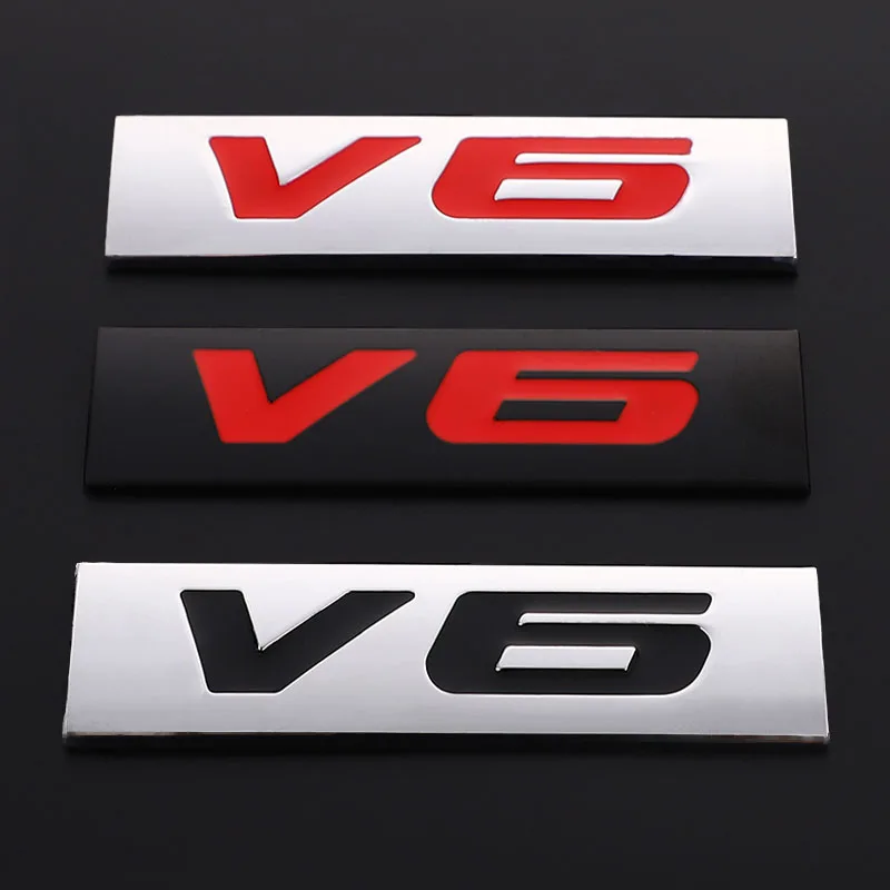 3D kov V6 V8 STRACKY STRÁNKY Znak odznak pre BMW Audi Ford Focus Honda Toyota Suzuki Skoda Kia Nissan Mercedes Lexus Volvo Volvo