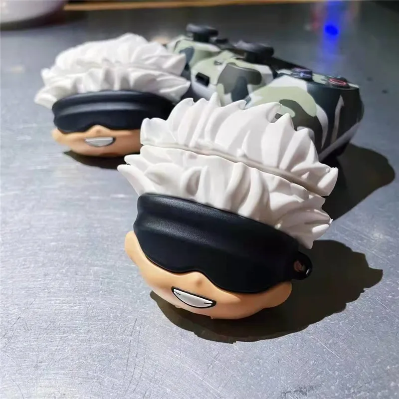 3D kreatívne roztomilé karikatúry slúchadlá pre AirPods Pro Anime Satoru Gojo Silikone Serfon Charging Box Cover pre AirPods 1/2