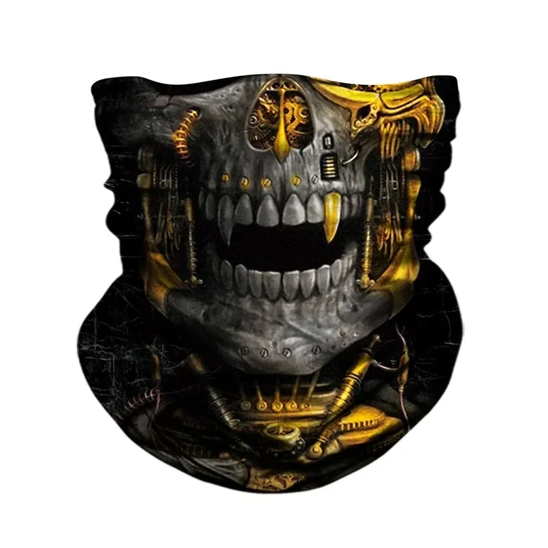 3D lebka kostru Balaclava bezšvový motocykel krk krk na krk maska ​​maska ​​šál bicykla lovecký vonkajší anti-UV Bandana čelenka