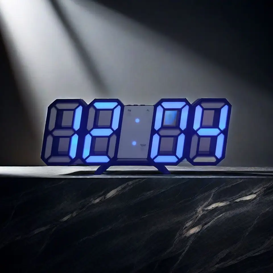 3D LED digitálny budík pre spálne s 3 nastaviteľnými úrovňami jasu Desk Alarm Alarm pre alarmy domáceho automobilu