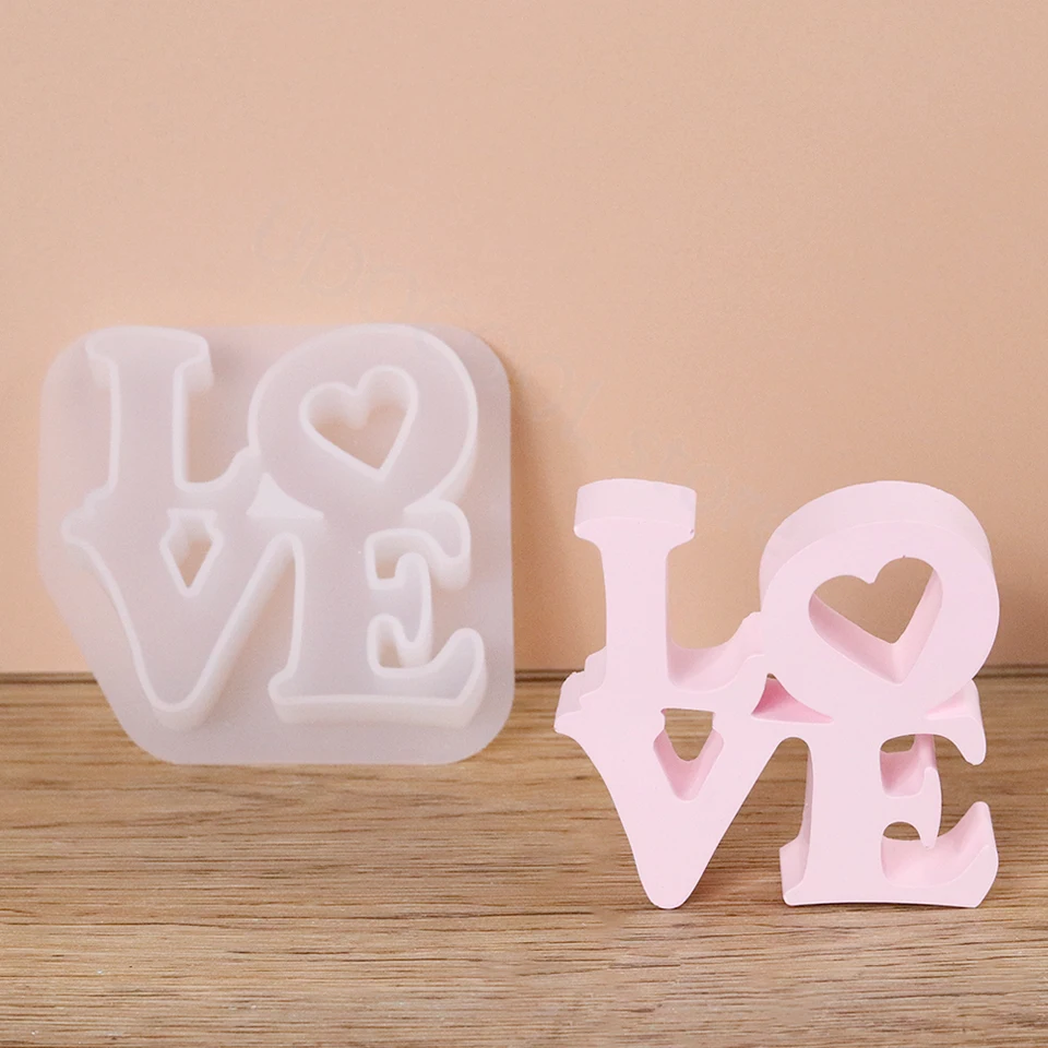 3D láska anglický slogan silikónový pleseň DIY Letter Cement Passin živici remeselníc