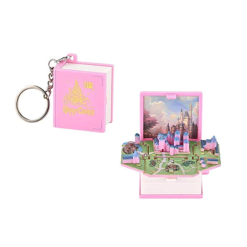 3D Magic Castle Mystery Hidden World Skladacie kniha Keychain Pop -up Prekvapivo Pop Fing Ping Herte Game Deti Stres Relief Toy Hračka