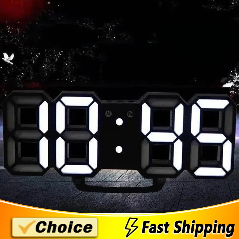 3D mini hodiny LED digitálne nástenné hodiny pracovné hodiny Elektronický budík Obýva