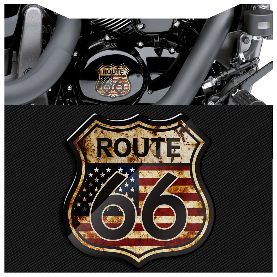3D motocyklová nálepka Amerika USA Historická trasa 66 Nálepky vhodné pre Harley Touring Electra Glide Ultra Road King