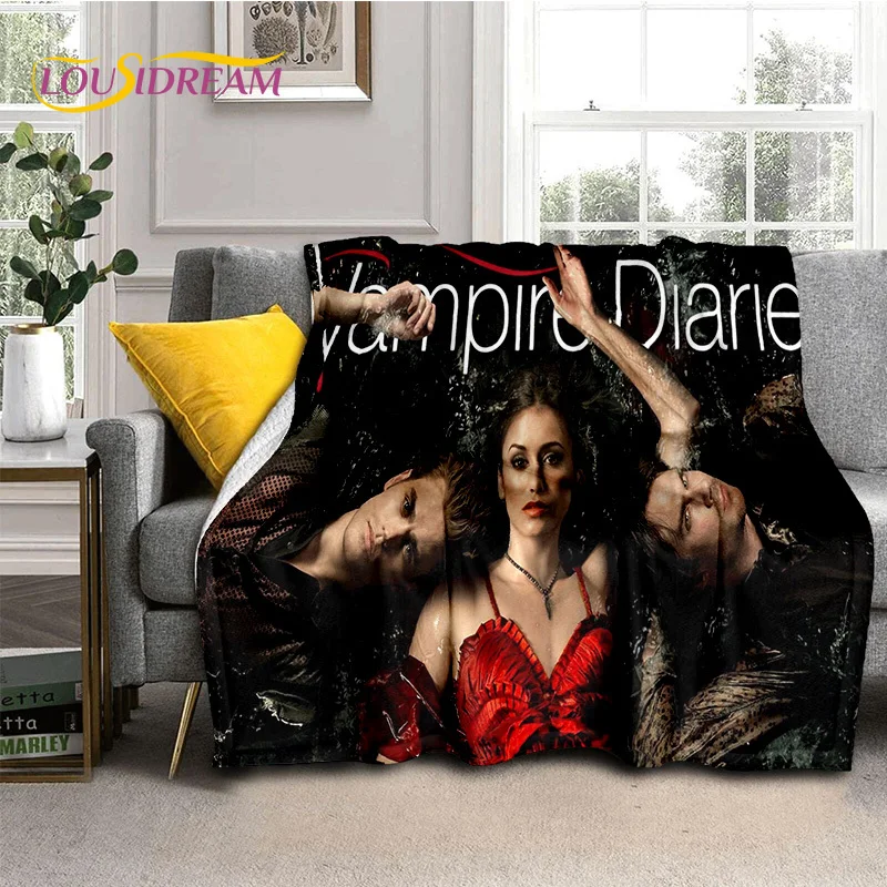 3D najnovšie The Vampire Diaries Damon Salvatore Soft Flanel prikrývky, hodte prikrývku Pohodlnú prikrývku pre postele Pohybová spálňa