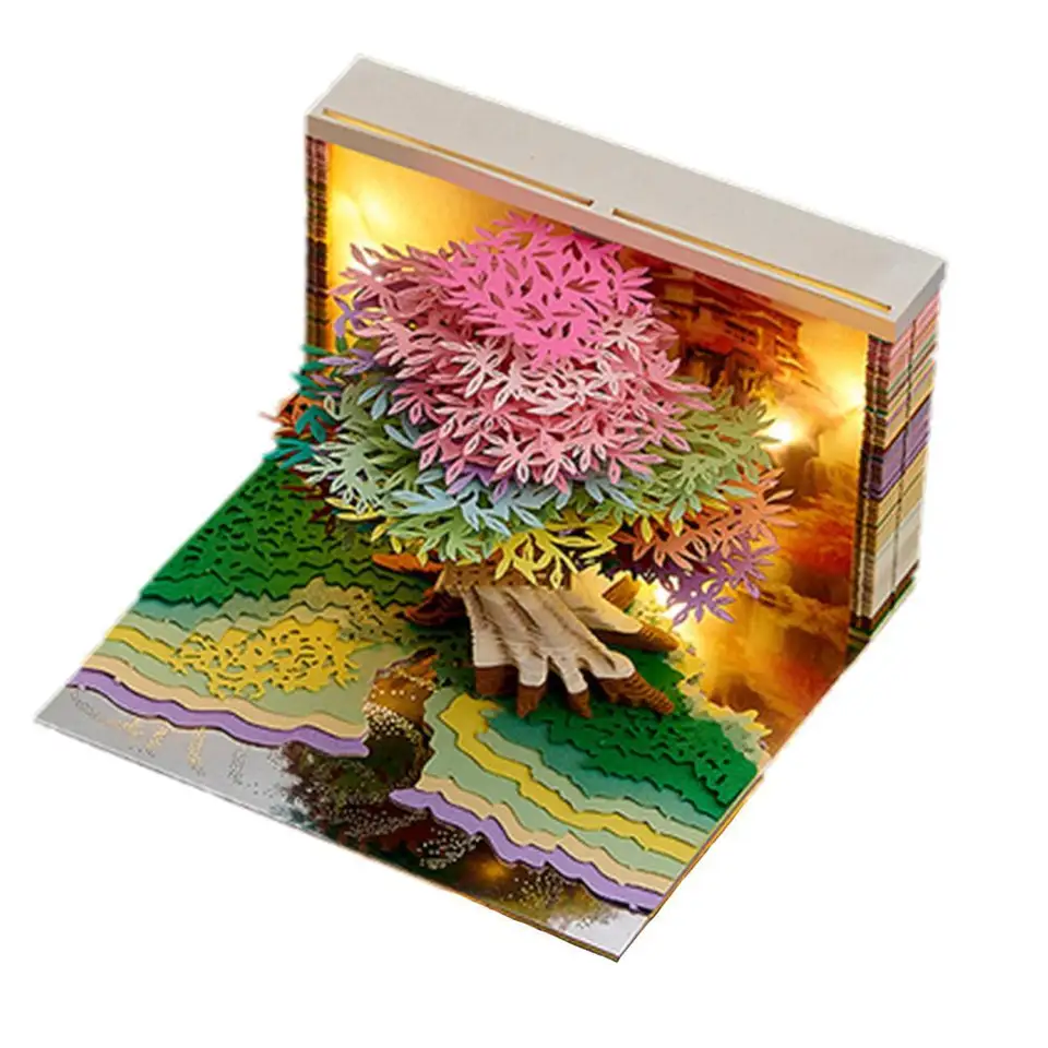 3D notepad Tree House 3D Memo Pad Desktop Decor Decor 2025 Týždenný kalendár umelecké remeselníky Poznámkový blok