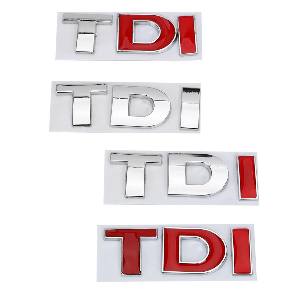 3D nálepka kovový znak pre VW Golf Jetta Passat MK4 MK5 MK6 TDI LOGO Turbo Direct Injekcia Reflexný nálepka odznak