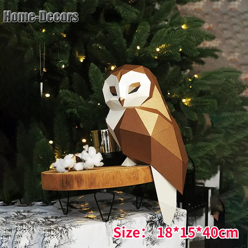 3D papierová forma Nefinancovaná sova model skladací papier Pracovná večierok DIY Craft Home Desk Darod Decor Decor Figuríny miniatúry