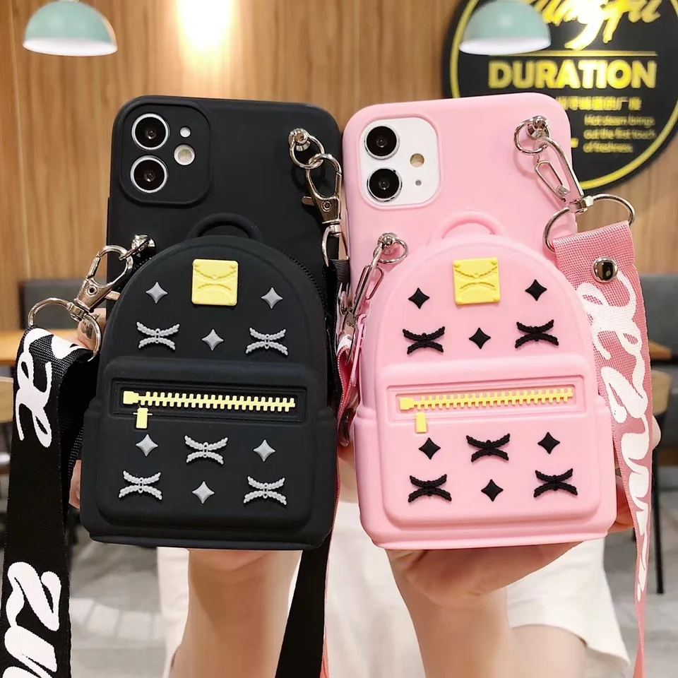 3D peňaženka Silikónový vreckový puzdro pre telefón iPhone 8 7 6S 5 Plus x xr xs max SE