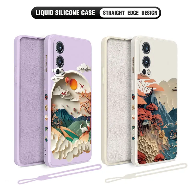 3D puzdro na montáž na šírku pre puzdro pre telefón OnePlus Nord 2 9R 9 8t 8 7 7T Pro 6 5G kvapalný silikónový kryt s ručným popruhom