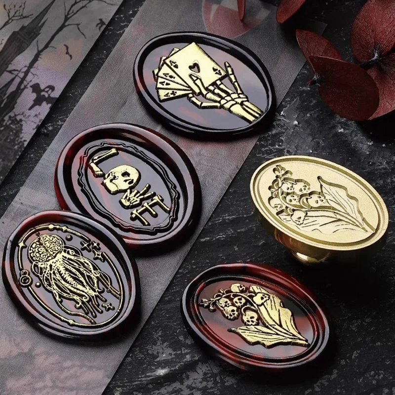3D reliéfna halloween kostra mosadzný vosk pečiatk