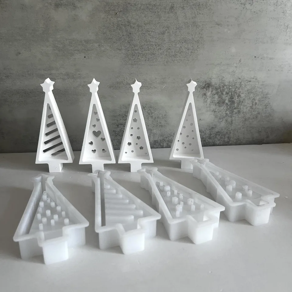 3d roztomilý vianočný stromček dekorácia silikónová forma DIY ručne vyrobená aromaterapia Priepka vianočné svetlá strom Tree Resin Drop Fold