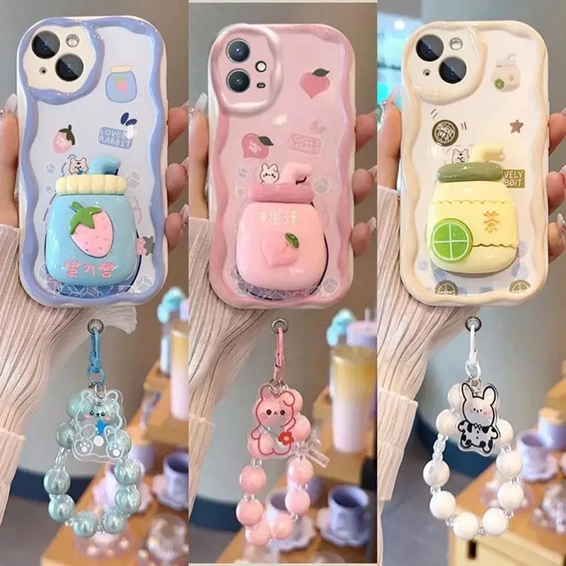 3d ružová broskyňa Strawberry Držiteľ stojanu na náramok s náramkom pre cti 90 lite 5g Nova 5t 11 7 9Se Huawei Mate 30 40 40 P30 Pro Cover