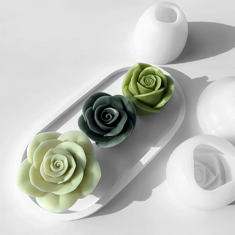 3D ružová kvetina Sviečka silikónová forma diy kvetinové fondantné koláč mydlové pleseň Žrtávky Čokoládové pečenie Dodávky pre dekoráciu Valentína