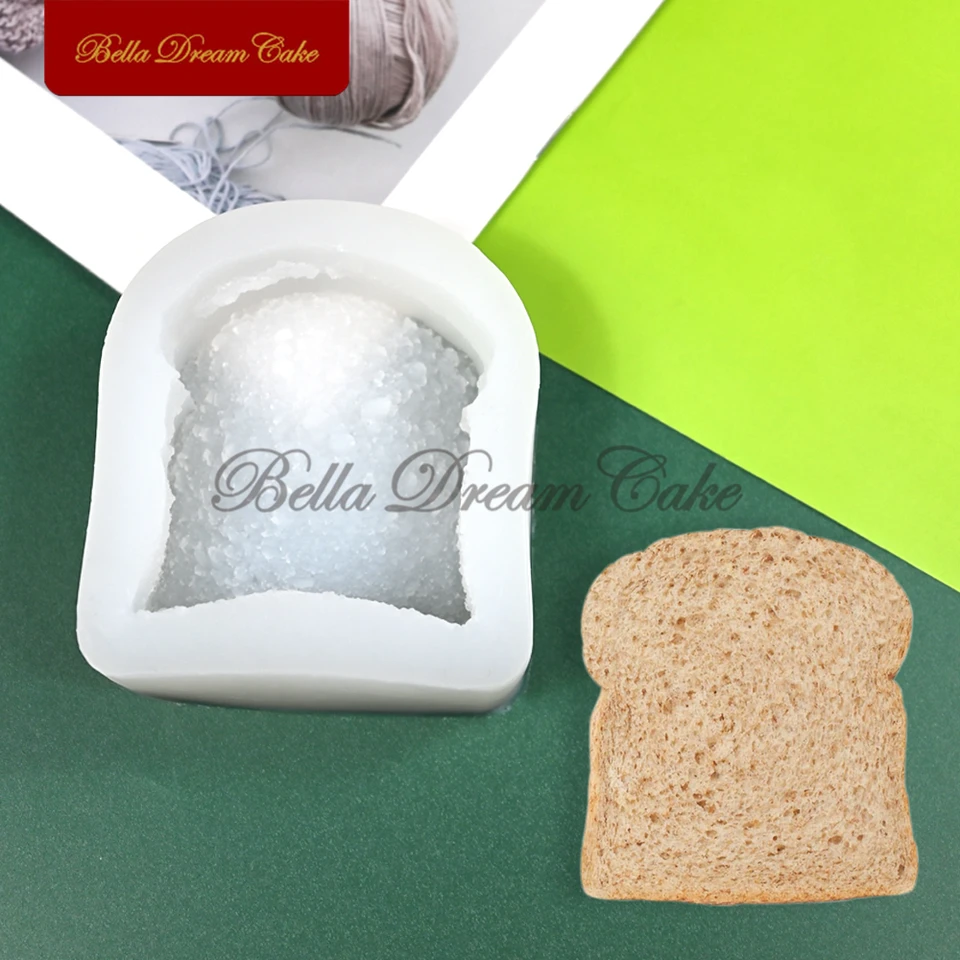 3D simulovaný toastový dizajn silikónové formy chlieb Fondantná čokoládová forma DIY Sviečka Model koláči