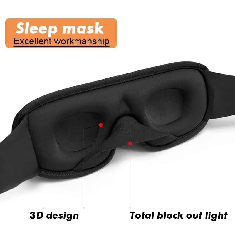 3D spánková maska ​​slaapmasker oka tieň so zaviazanými očami spánok