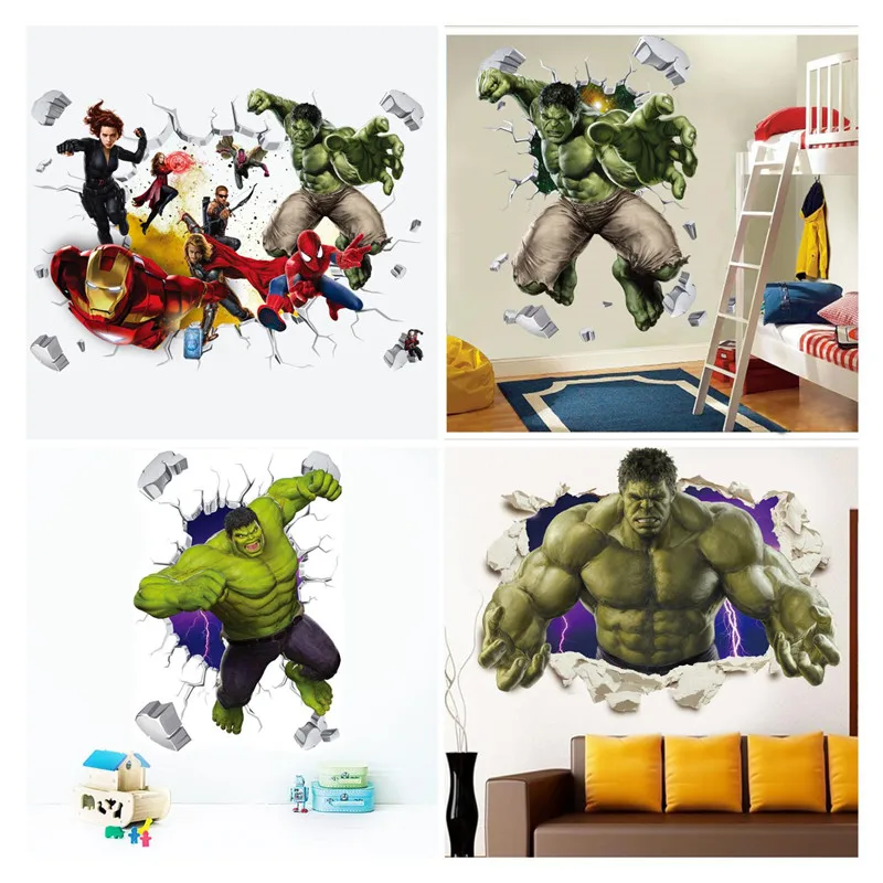3D super hrdina filmové plagáty nástenné nálepky Avengers nástenné nálepky obývacia izba Spálňa na stenu dekorácie pre detské izby