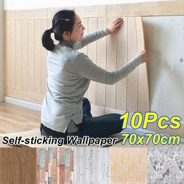 3D tapety Self Adhessive Woodr Grain Wall Sticker Soft Softing Balíčko materské stien steny dekorácie vodotesná penová stena slepka na stenu