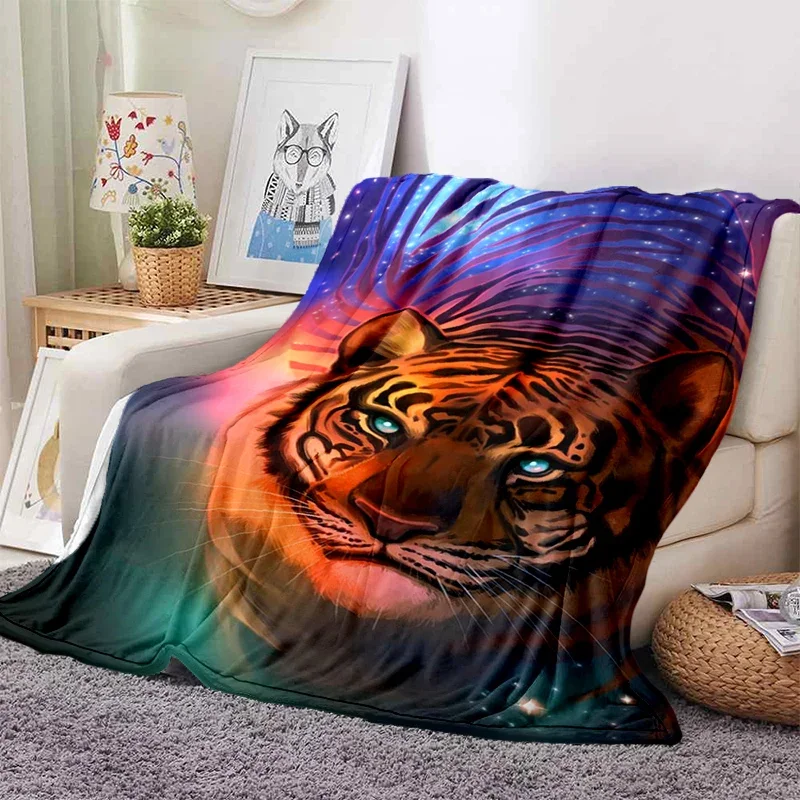 3d tiger hod prikrývky super mäkké pre jarnú líniu flanel flanel prikrývku pre posteľnú pohovku gauč prikrývka King King v plnej veľkosti jeseň moderný