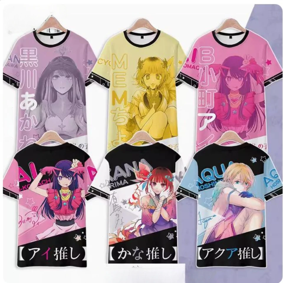 3D tlač anime Oshi no ko t tričko Ženy Muži Hoshino Ai Arima Kana Hoshino Akuamarin Kurokawa Akane Cosplay Graphic Tees