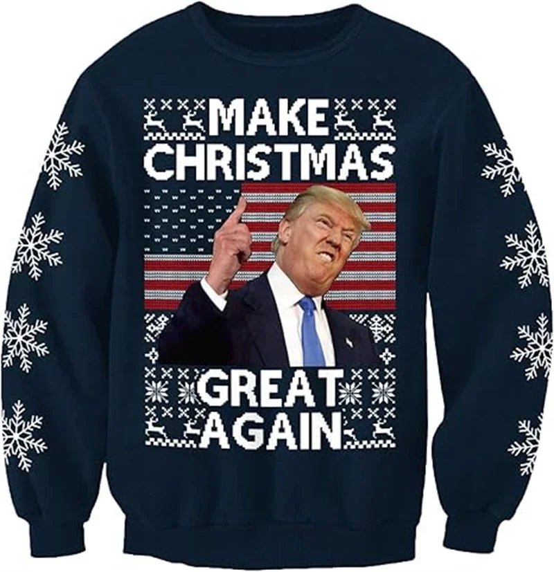 3D tlač Donald Trump Vianočná mikina móda Nový unisex sveter Amerika Muži Pulóver škaredé vianočné pulóve ženské mužské vrcholy