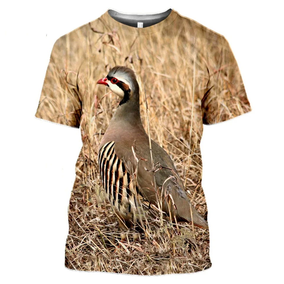 3D tlač harajuku tričko Summer lovec zvierat Partridge Bird Fashion Casual Pánske tričko Chukar s krátkym rukávom Streetwear Unise