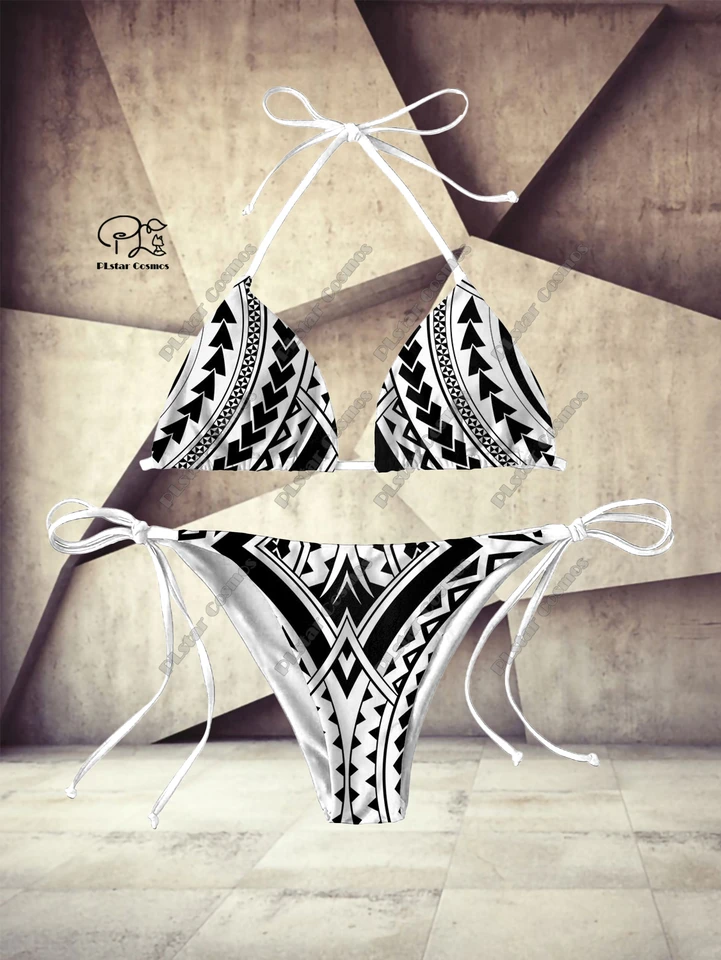 3D tlač Maori Polynézsky kmeňový vzor leto dámske plavky sexy plavky bikiny set