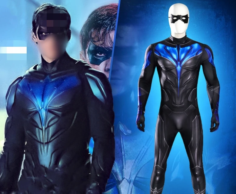 3D tlač pre dospelých Cosplay Cosplay Nightwing kostým anime muži super hrdina Halloween Party oblečenie tovar Arcane Coat Jacket