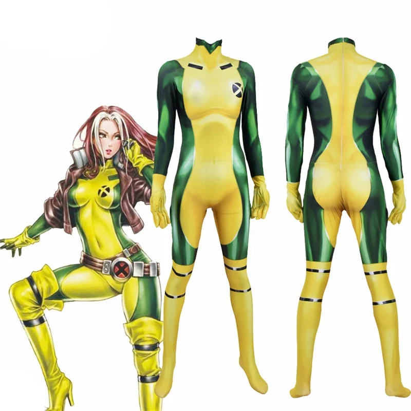 3D tlače film X Men Rogue Cosplay kostým dospelých deti zentai Bodysuit Sucksuitsuit Halloween Party kostým ženy dievčatá dievčatá