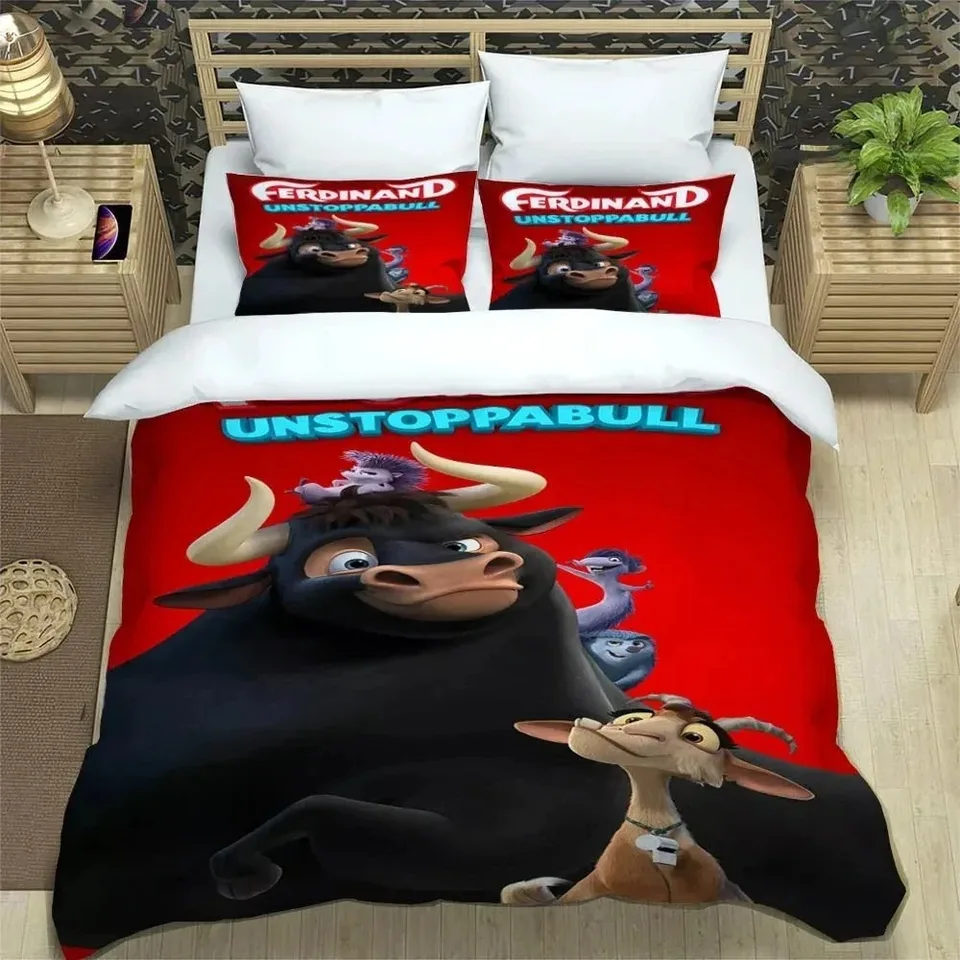 3d tlačená karikatúra Ferdinand Bedwing Sets Vynikajúce postele Set Set DuvetCover Bed Set Set Bedding Set Luxury Birthday Gift
