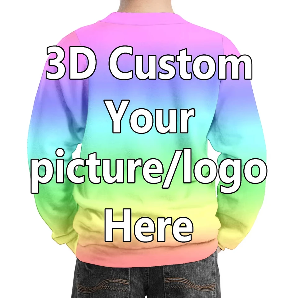 3D tlačená vlastná mikina Mikina pánsky dámsky detský odev módy DIY Top personalizovaný prispôsobený sveter po celom výtlačku