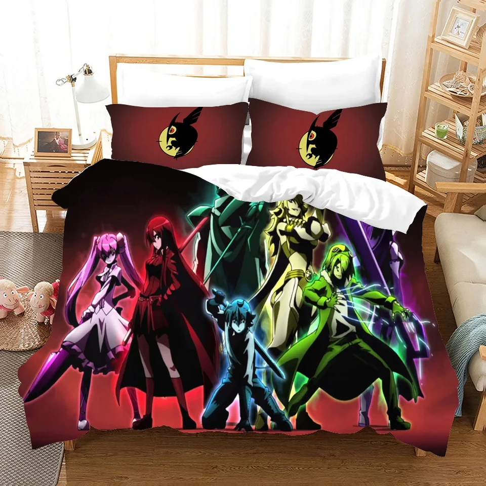 3D tlačené akame ga zabitie podstielky súprava anime obliečky na obliečka 3ks double dvojča plná kráľovná kráľ dospelých detí prešívané obaly prikrývky