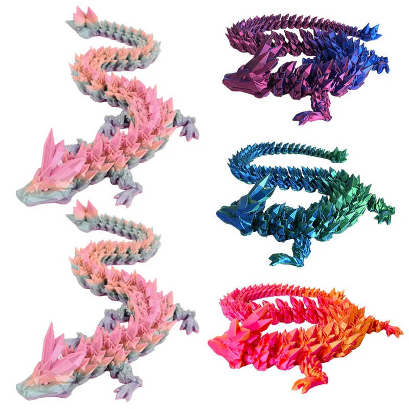 3D tlačené Dragon Desk Accessorie 3D tlačené postavy Desktop Ornament Domáca dekorácia 3D tlačené hračky pre deti vianočný darček