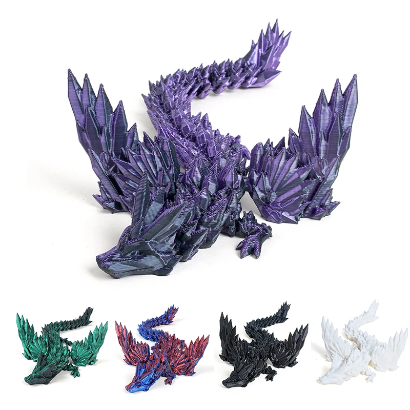 3D tlačené dračie otáčateľné kĺbové kĺbové draky hračky Crystal 3D tlačené zvieratá Desktop Ozdob