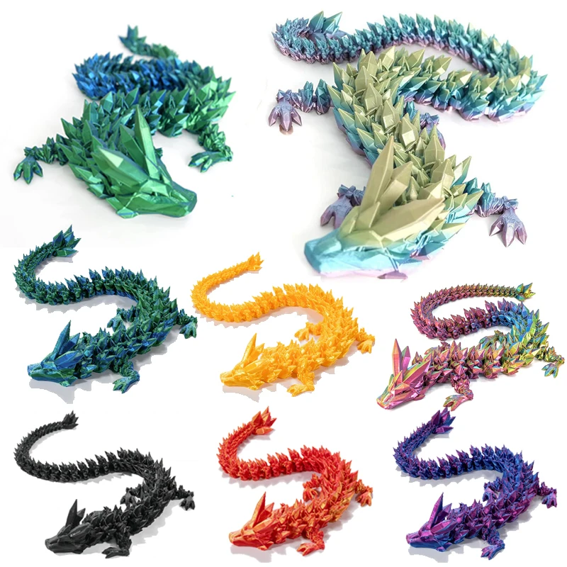 3D tlačené dračie vaječné figúrky Gemstone Multi-Jointed Moveble Dragon s krídlami hračky stolové dekoratívne ozdoby narodeniny darčeky