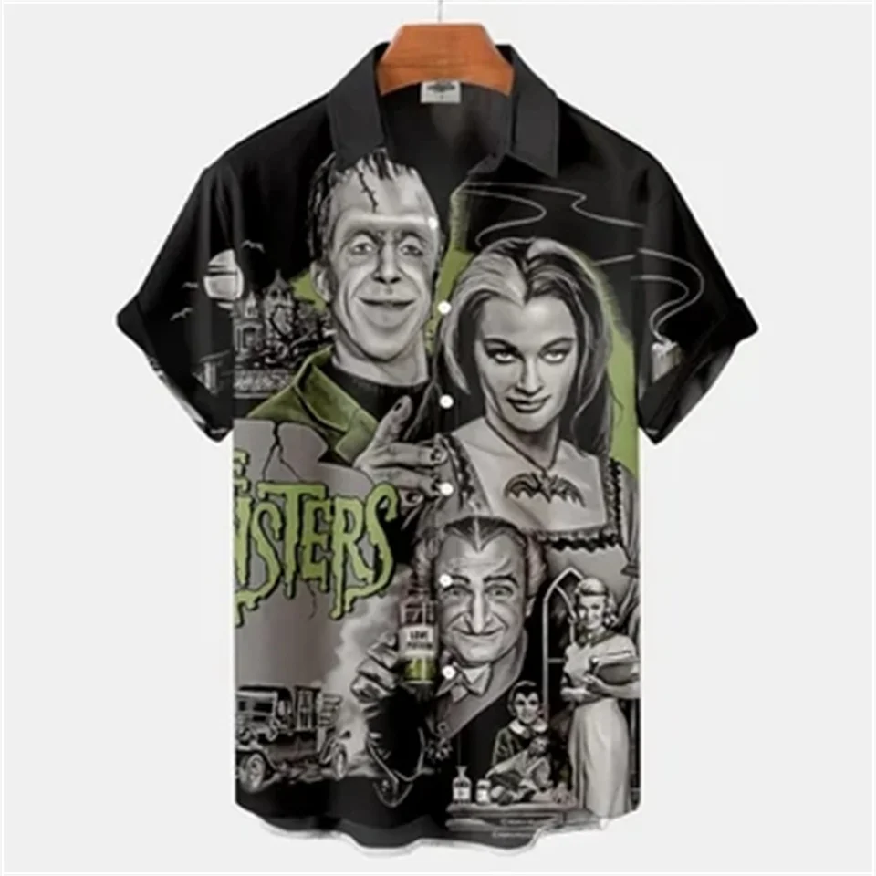 3D tlačené Halloween horory krvavé košele pánske príležitostné módne módne havajské pláž košele Men dizajnér oblečenie dámske gombíky klop