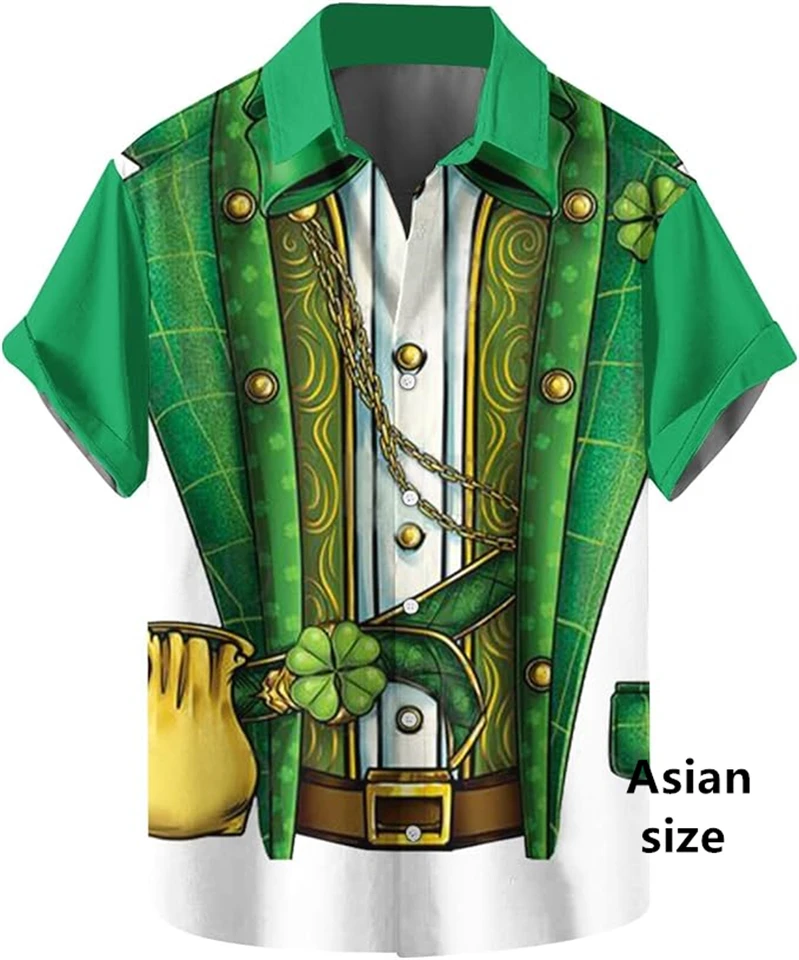 3d tlačiakovia sv. Patricka Shamrock Tuxedo košele módne vtipné kostýmy havajské košele Tops nové v neformálnych dovolenkových dám blúzka blúzka