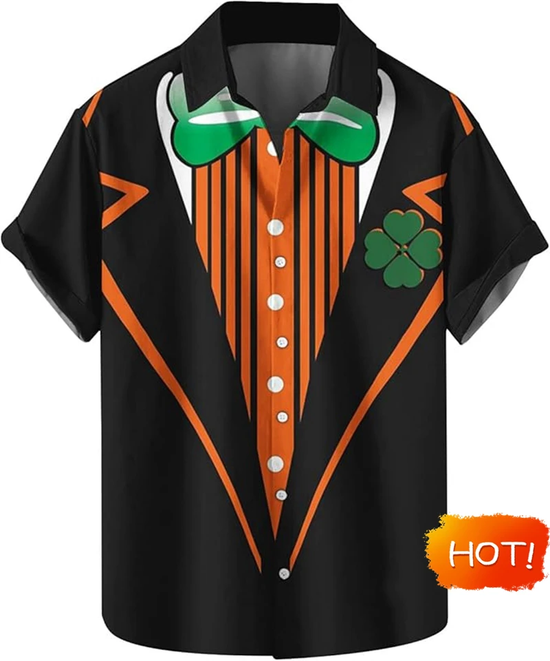 3d tlačiakovia sv. Patricka Shamrock Tuxedo košele módne vtipné kostýmy havajské košele Tops nové v neformálnych dovolenkových dám blúzka blúzka