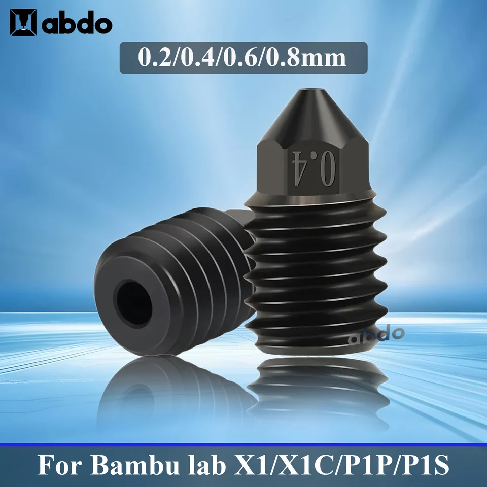 3D tlačiareň 0,2/0,4/0,6/0,8 mm kalená oceľová dýza P1p dýza pre bambus P1S 3D tlačiarne príslušenstvo pre laboratórium Bambu Lab X1 X1C