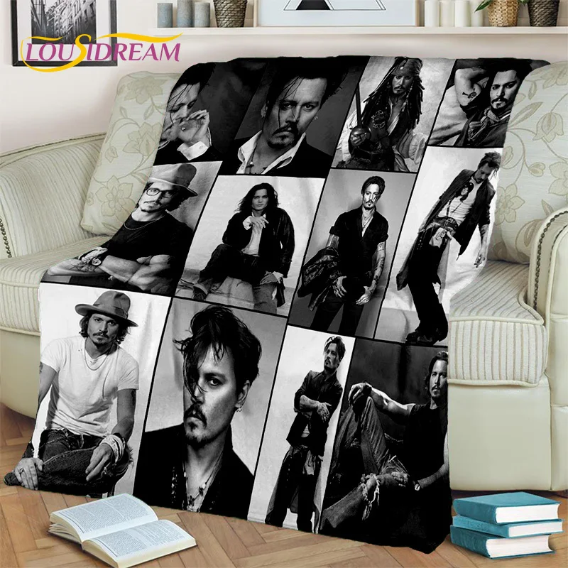 3D tlačiareň Johnny Depp prikrývka, mäkký hádzanie prikrývky pre domácu spálňu pohovka piknik cestovná kancelária Odpočívajte prikrývku Deti