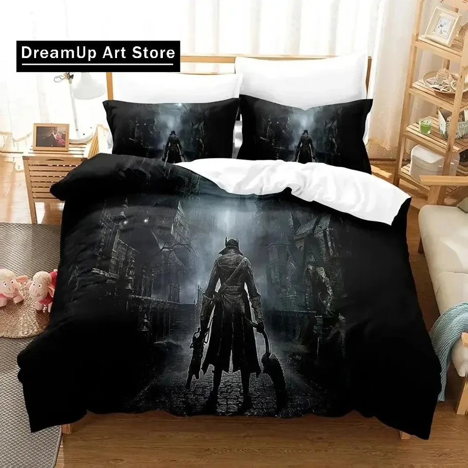 3D tlačová hra Lady Maria Bloodborne Bedding Set Boys Dievčatá Twin Queen King Veľkosť Ocry Cover Cover Pillowcase Bed Boys Dospelá spálňa