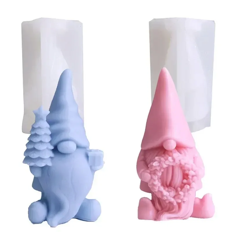 3D Veniec Santa Silikone Sviečky formy ručne vyrobené trpaslíky remeslá Sadrová živica Clay Mydlo výroba plesní Domáca dekorácie Prázdninové darčeky
