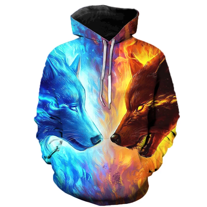 3d vlčí mikiny Men s kapucňou zvieratá potlačené mikiny mikiny Tracksuits Man/ženské bundy vtipné kapucňa kvapky