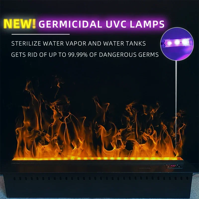 3D vodné pary krb Germicidné UV žiarovky Prispôsobené elektrickým krbom TV Stán