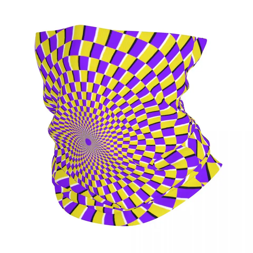 3D Vortex Illusion Zimná čelenka krk Omeľovač poľovná trubica Čierna a biela kockovaná víria optická tvár Bandana Gaiter