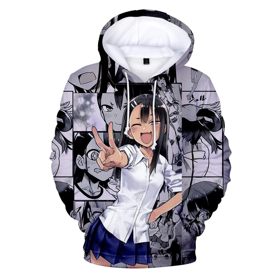 3D výtlačky s mi slečna Nagatoro Anime Liečko Ženy Men Muž s kapucňou módne módne trať