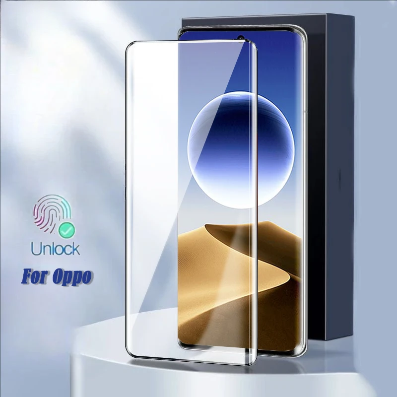 3D zakrivené úplné odomknutie Glue odomknutia Temperované sklo pre OPPO Nájdite x8 x7 ultra x6 x5 x3 x2 neo chránič obrazovky pre OPPO A2 A1 F27 Pro Plus
