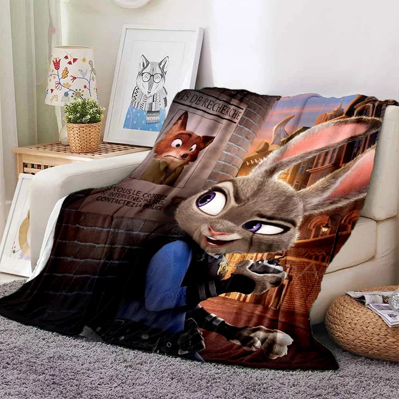 3D Zootopia Cartoon Animal Judy Mäkké prikrývky, udržiavajte teplú prikrývku Pohodlnú prikrývku pre piknikové postele pohovka pre domácu spálňu deti