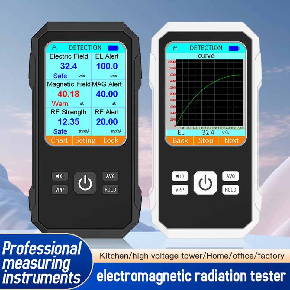 3in1 Elektrické pole Magnetické pole RF RF RF Detektor Elektromagnetické žiarenie tester EMF merač Rádifrekvenčný detekčný detekčný meter